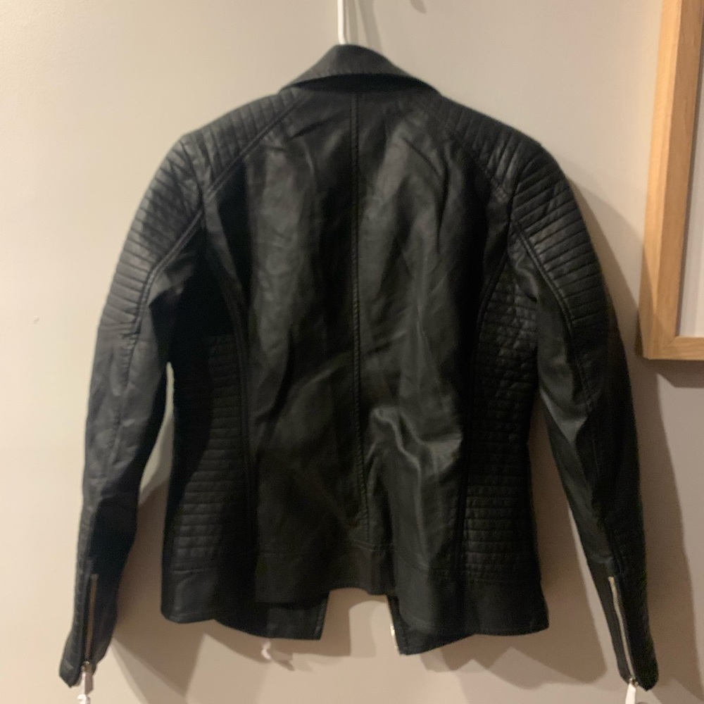 Black leather jacket new with tags !